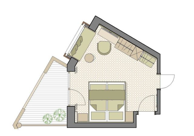 Grundriss einer modernen Wohnfläche