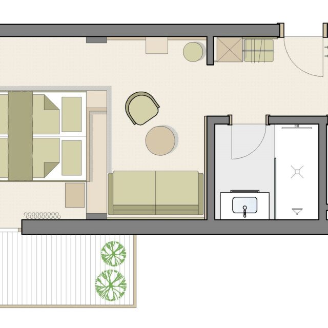 Gestaltungsplan eines modernen Wohnraums