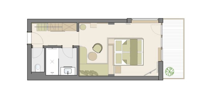 Grundriss eines modernen Wohnraums