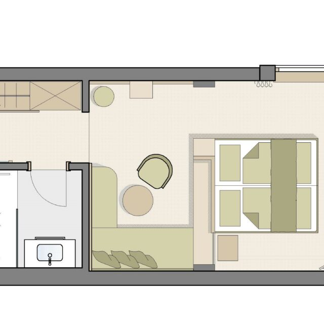 Grundriss eines modernen Wohnraums
