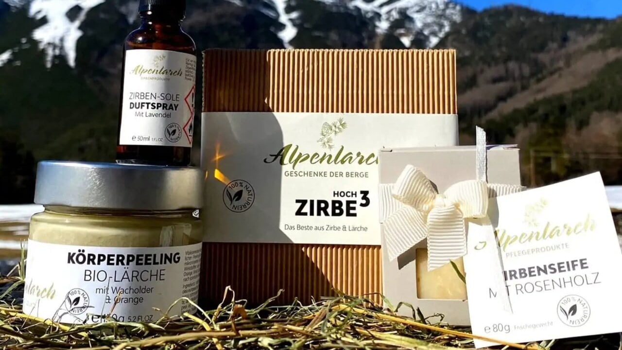 Natürliche Pflegeprodukte mit Zirbe und Lärche